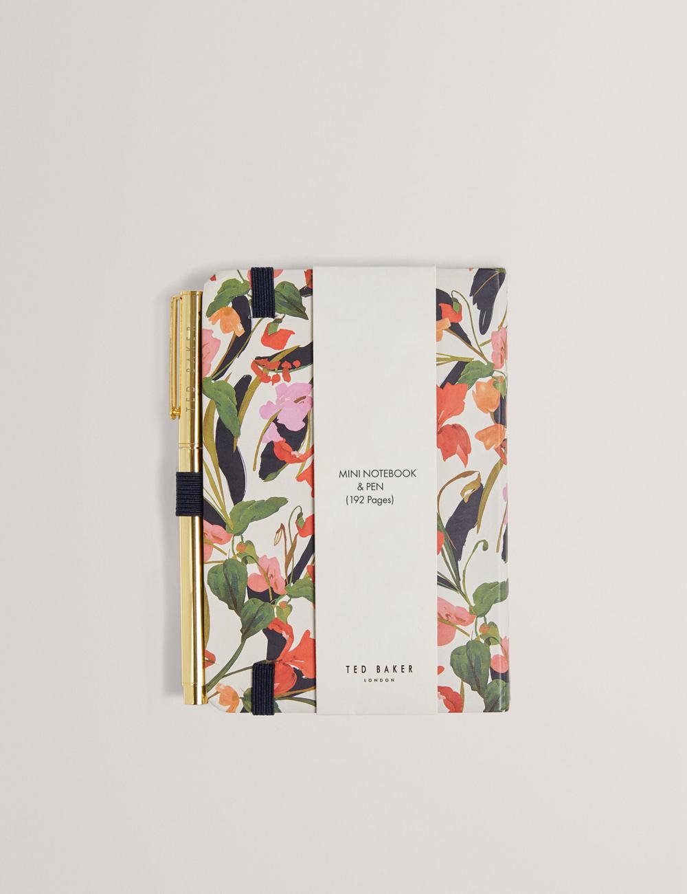 Stationary Ted Baker WHINNA - Floral Print A6 Notebook & Pen Mujer Blancas | VAEU-87409