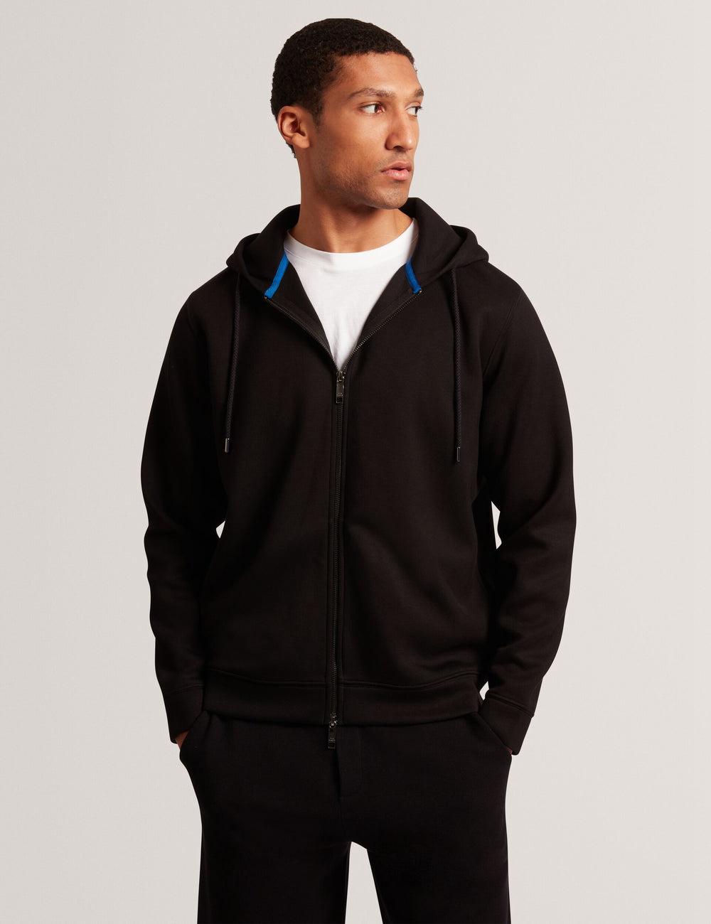 Sudadera con Capucha Ted Baker EPIO - Zip Through Neoprene Hombre Negras | QRGU-18625