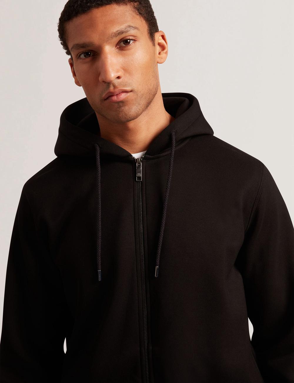 Sudadera con Capucha Ted Baker EPIO - Zip Through Neoprene Hombre Negras | QRGU-18625