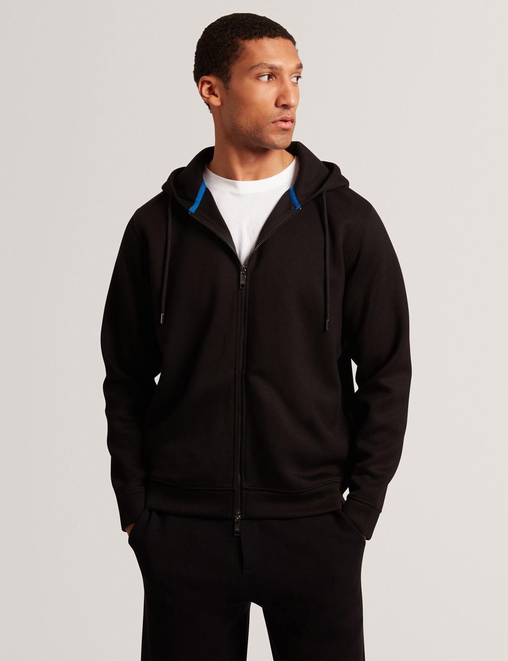 Sudadera con Capucha Ted Baker EPIO - Zip Through Neoprene Hombre Negras | QRGU-18625