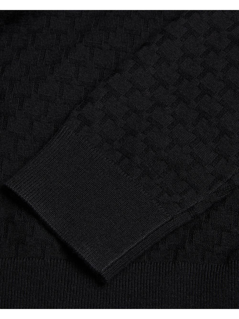 Sudadera con Capucha Ted Baker LOULAR - Textured T Knit Wool Blend Hombre Negras | NPSB-94725