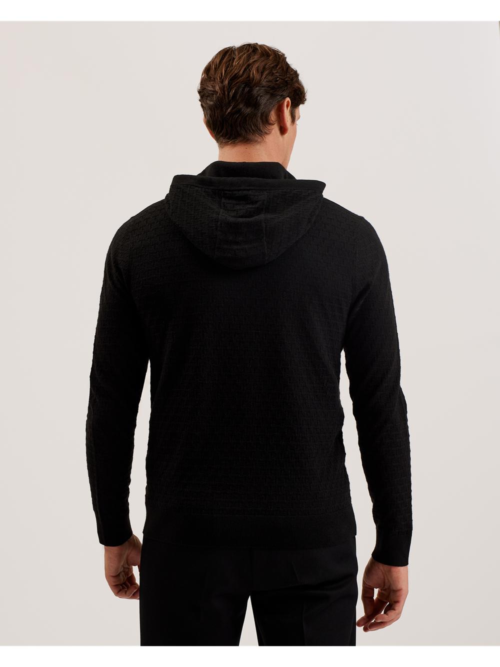 Sudadera con Capucha Ted Baker LOULAR - Textured T Knit Wool Blend Hombre Negras | NPSB-94725