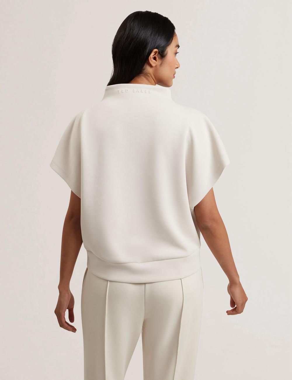 Sudaderas Ted Baker HALIYY - Funnel Neck Boxy Short Sleeve Mujer Ivory | WLEU-09612