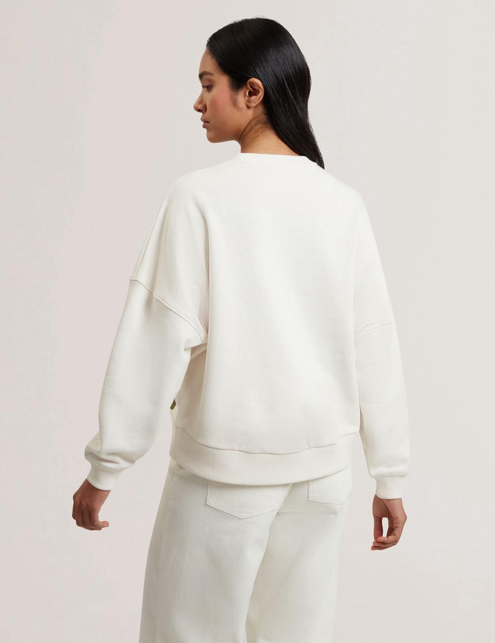 Sudaderas Ted Baker SANDERR - Tufted Floral Graphic Cotton Mujer Blancas | GACZ-87095
