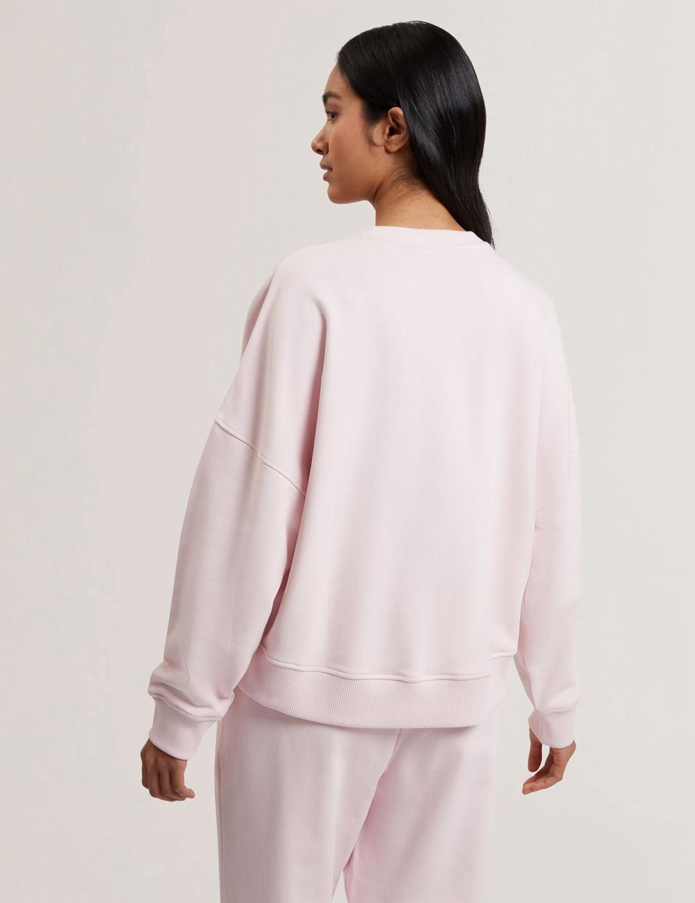 Sudaderas Ted Baker STIILA - Embroidered Logo Pure Cotton Mujer Rosas | EMWG-28103