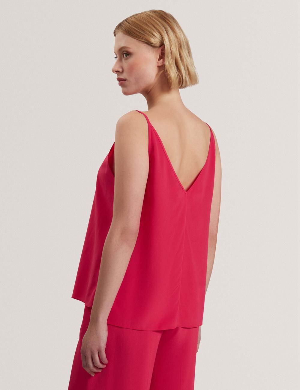 Tops Ted Baker CADASA - Pure Silk Scoop Neck Cami Mujer Fucsia | JNAS-12075