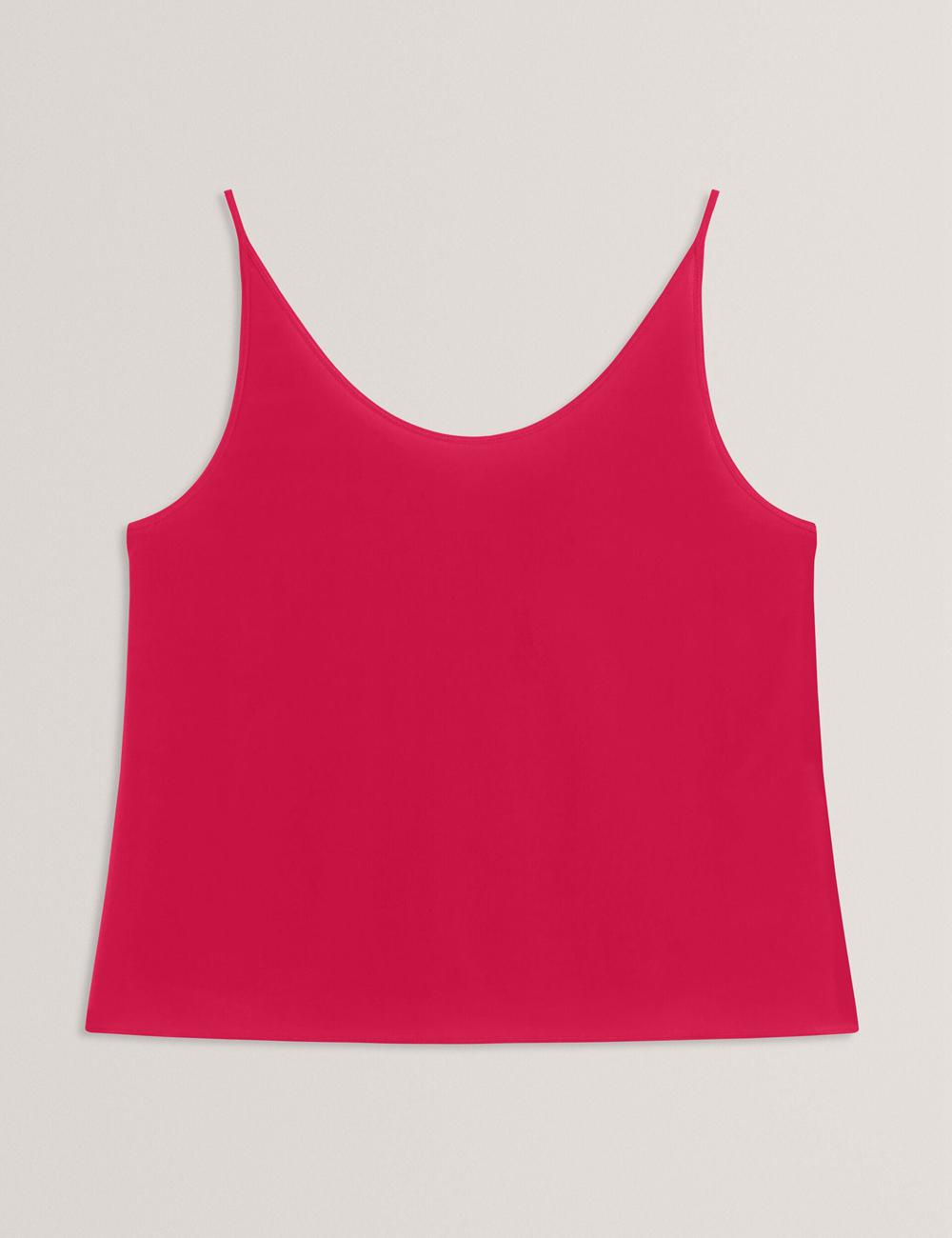 Tops Ted Baker CADASA - Pure Silk Scoop Neck Cami Mujer Fucsia | JNAS-12075