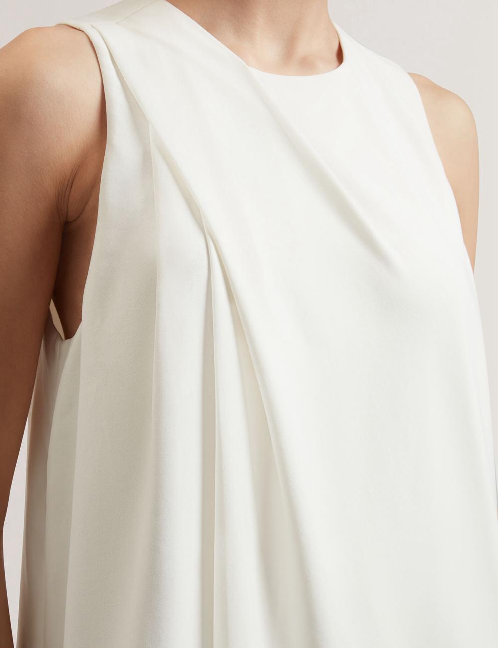 Tops Ted Baker ICANA - Draped Front Asymmetric Sleeveless Mujer Ivory | DHBJ-26194