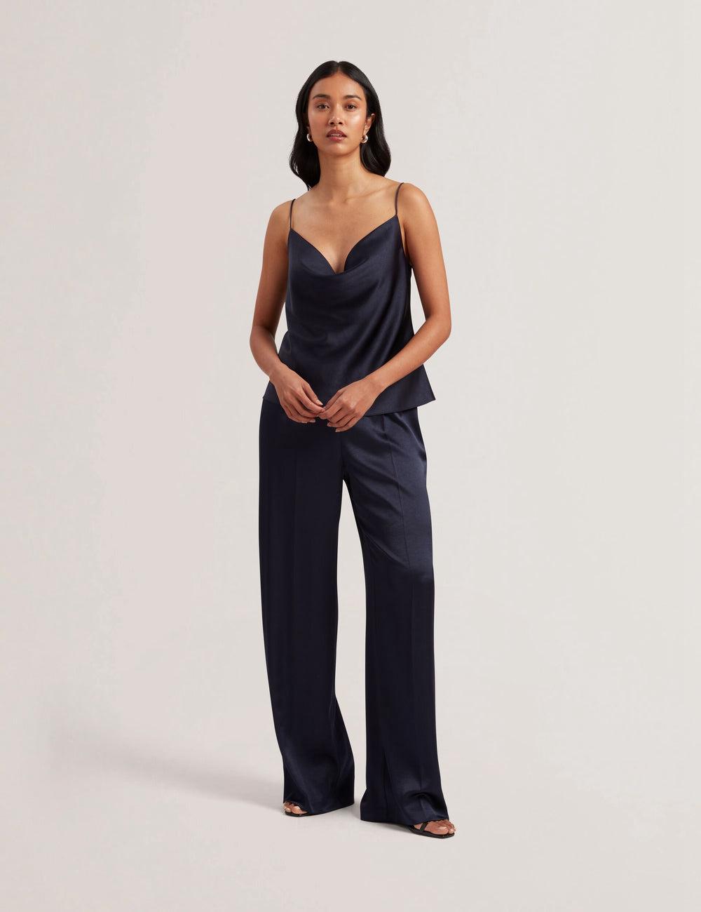 Tops Ted Baker KITI - Satin Cowl Neck Strappy Cami Mujer Azul Marino | ZGHT-13284