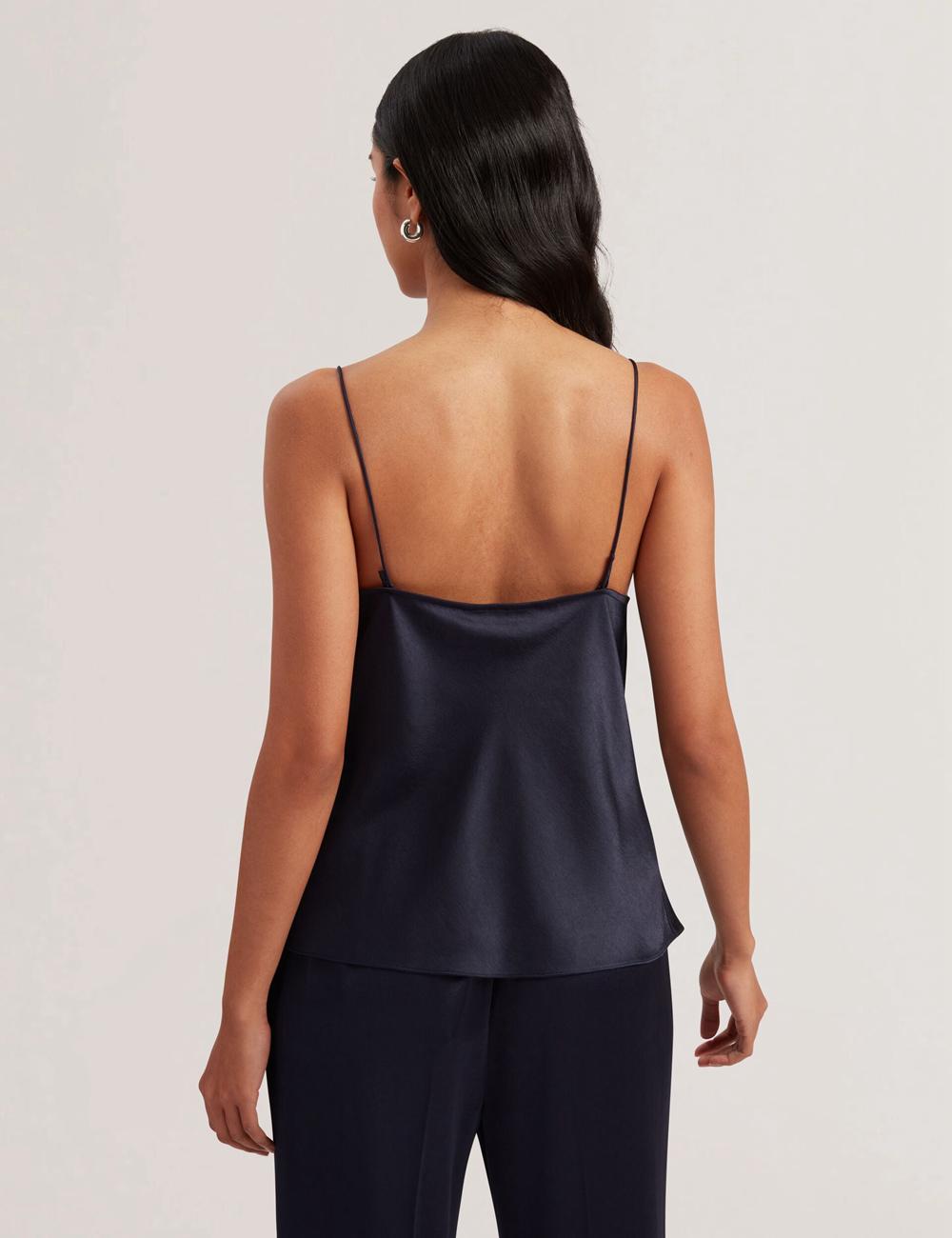 Tops Ted Baker KITI - Satin Cowl Neck Strappy Cami Mujer Azul Marino | ZGHT-13284