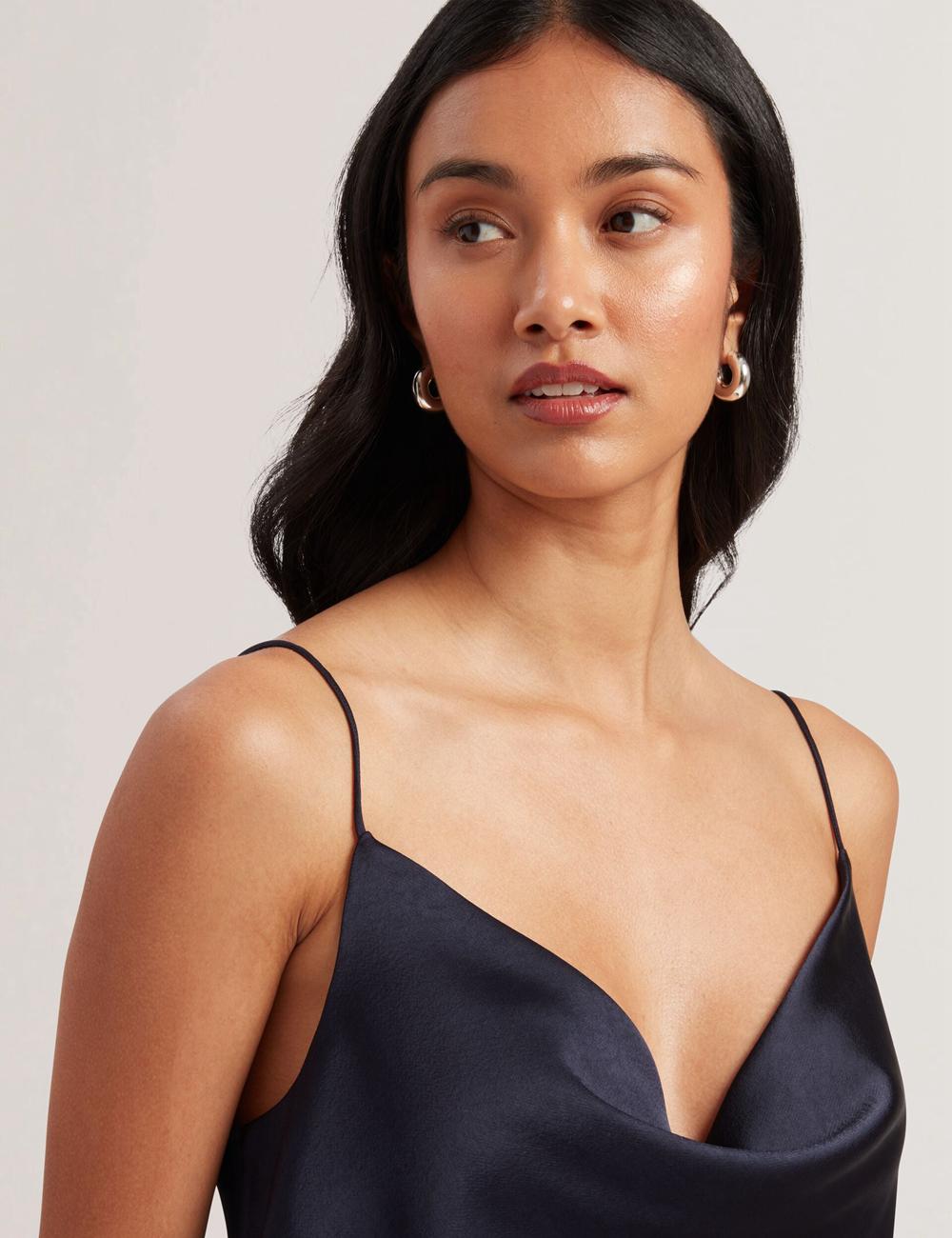 Tops Ted Baker KITI - Satin Cowl Neck Strappy Cami Mujer Azul Marino | ZGHT-13284