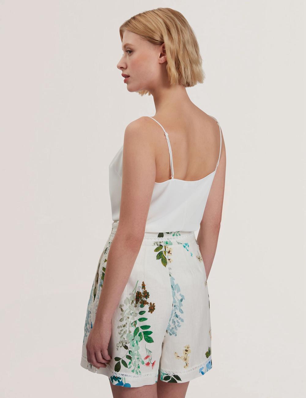 Tops Ted Baker LULEA - Chiffon Detail V-Neck Strappy Cami Mujer Ivory | ZHJD-14235