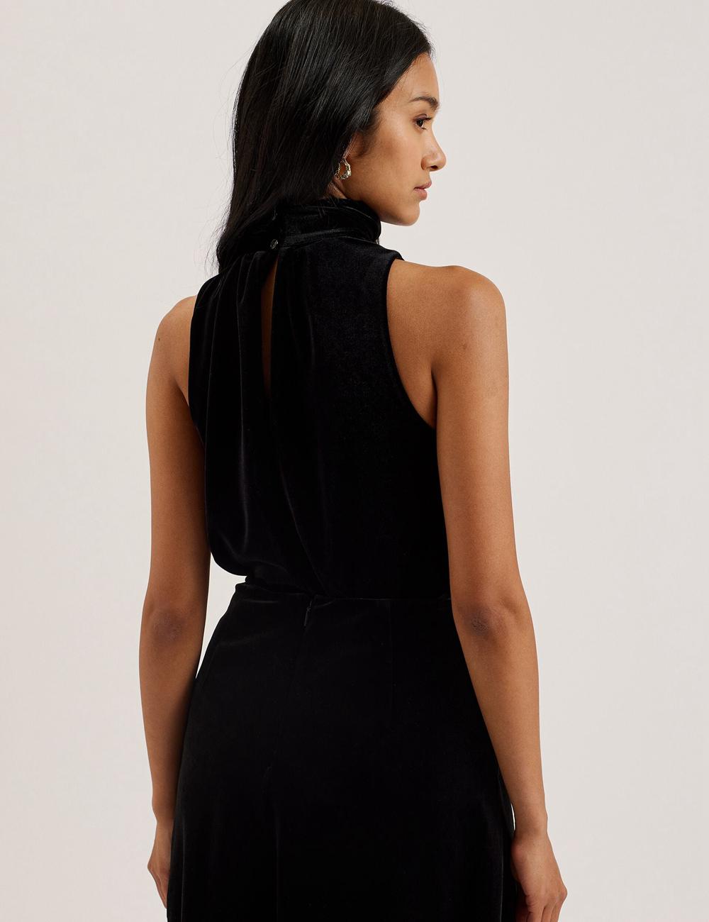 Tops Ted Baker NALIAS - Velvet High Cowl Neck Sleeveless Mujer Negras | XQSY-92816