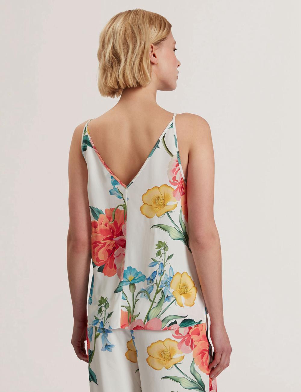 Tops Ted Baker PURRLA - Floral Print Scoop Neck Sleeveless Mujer Blancas | FIHP-14839
