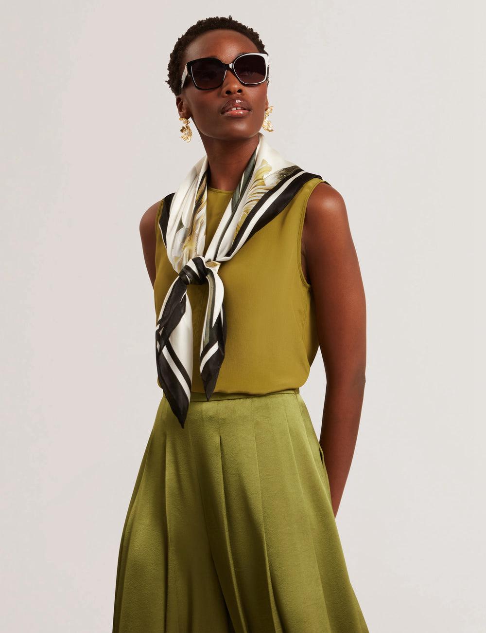 Tops Ted Baker SHAMRA - Silk Blend Seam Detail Mujer Verde | KTBG-08613