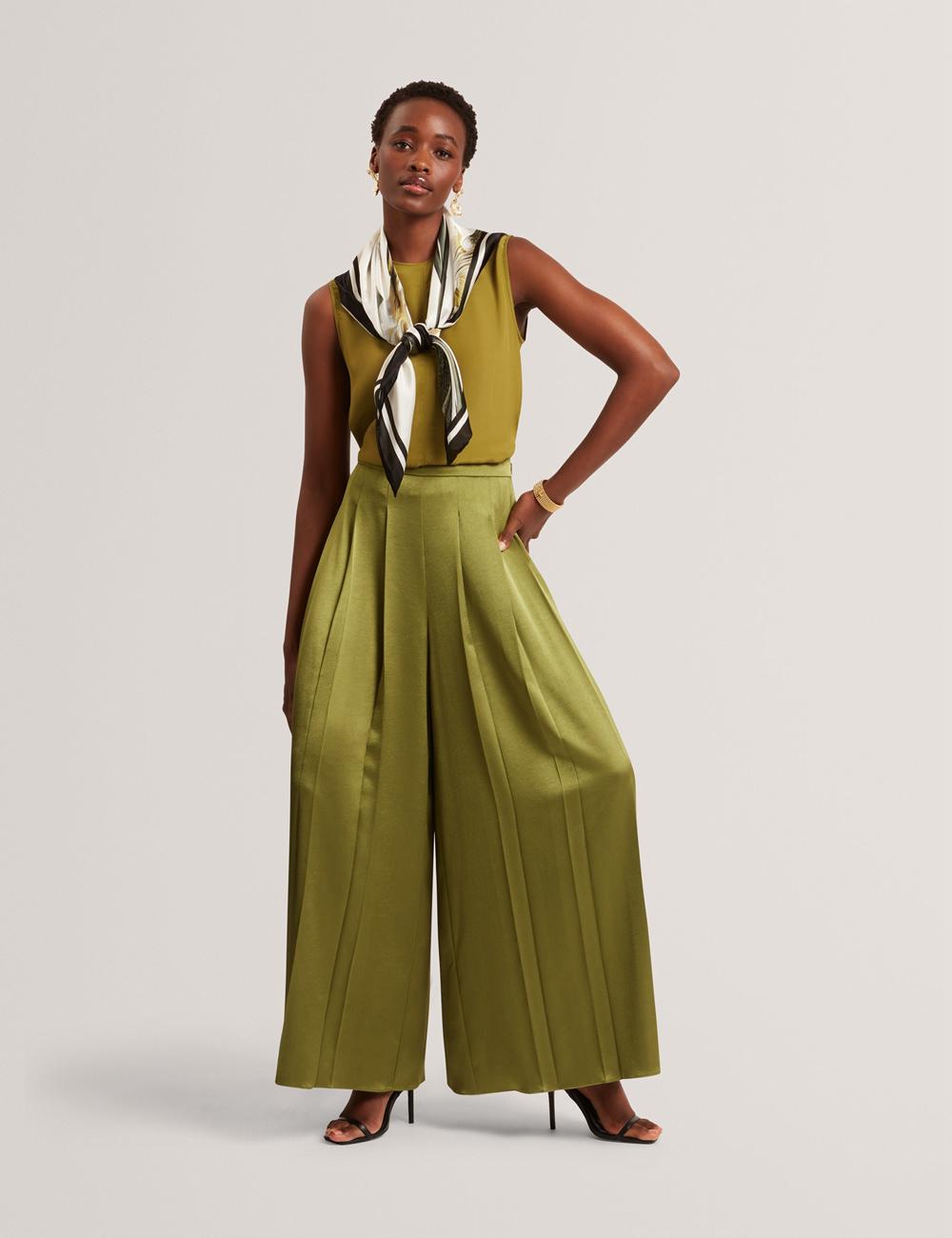 Tops Ted Baker SHAMRA - Silk Blend Seam Detail Mujer Verde | KTBG-08613