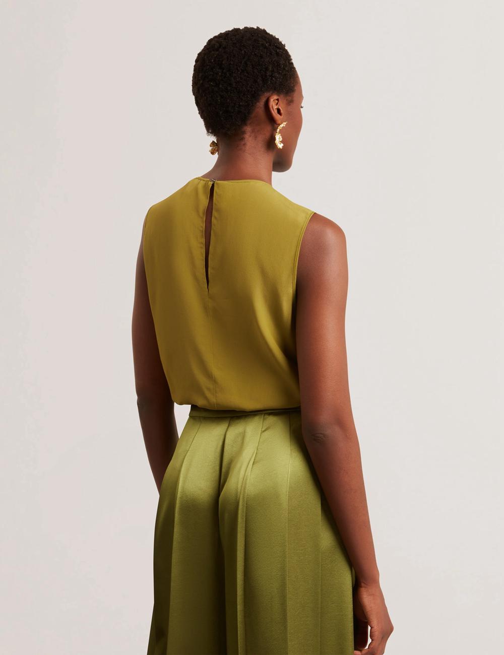 Tops Ted Baker SHAMRA - Silk Blend Seam Detail Mujer Verde | KTBG-08613