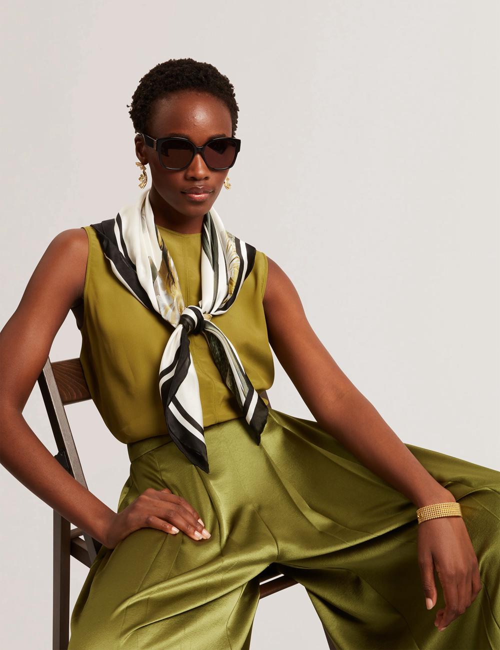 Tops Ted Baker SHAMRA - Silk Blend Seam Detail Mujer Verde | KTBG-08613