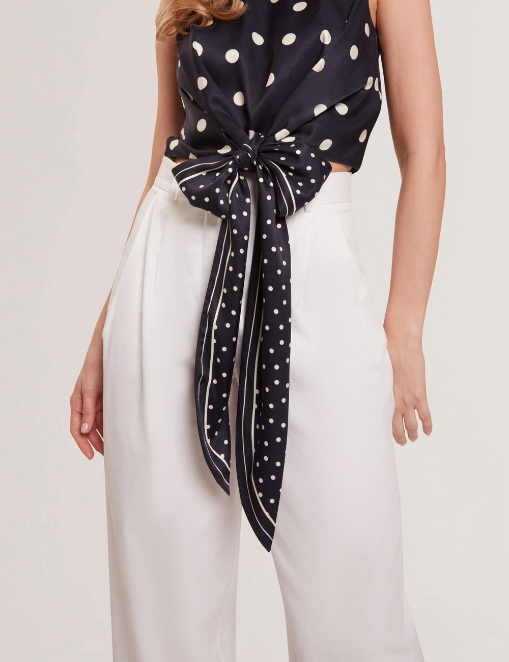 Tops Ted Baker VEIRAA - Polka Dot Front Sleeveless Crop Mujer Azul Marino | GTLF-42983