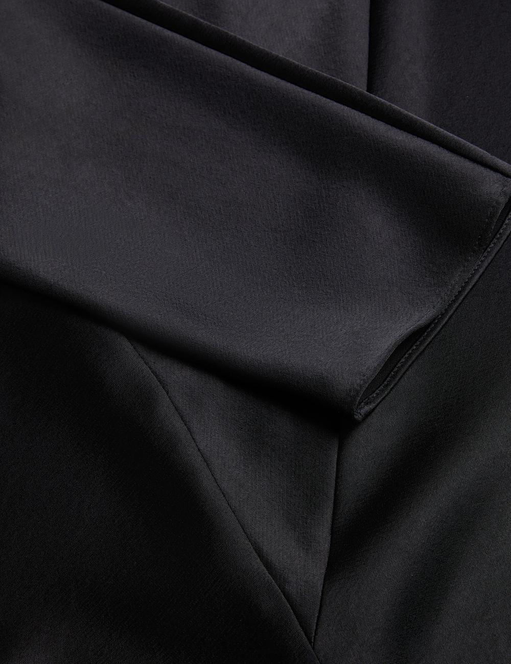 Vestido A Media Pierna Ted Baker AVELLI - Satin Boat Neck A-Line Mujer Negras | PVAT-41608