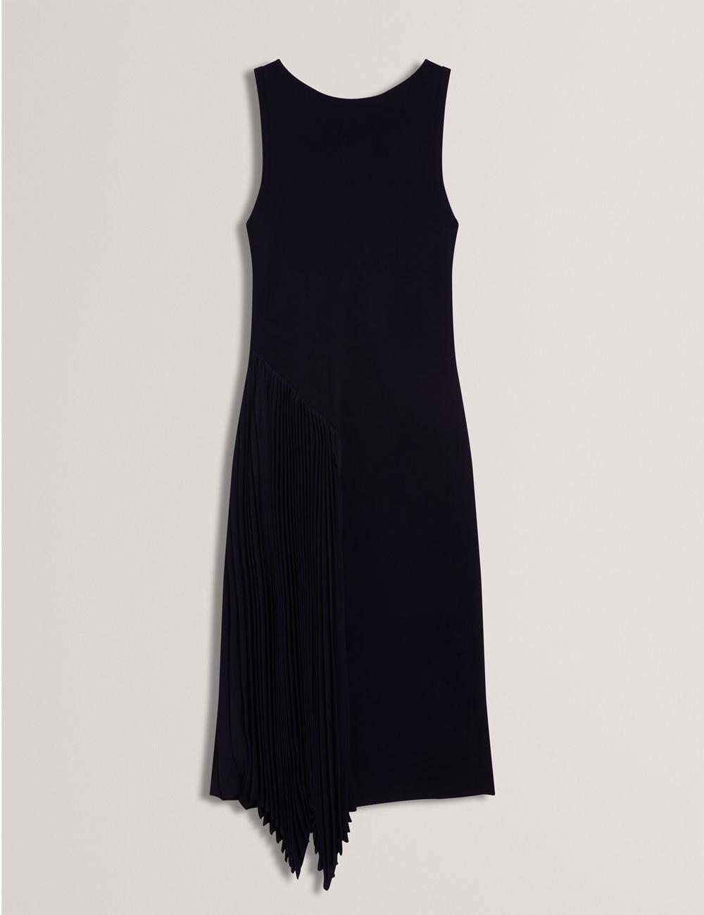 Vestido A Media Pierna Ted Baker AZZINA - Pleated Panel Sleeveless Knitted Mujer Azul Marino | LKEO-81569