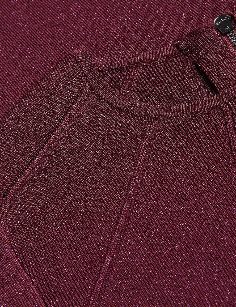 Vestido A Media Pierna Ted Baker LOUANAA - Metallic Knit Fluted Sleeve Mujer Rojas | WPGE-59872