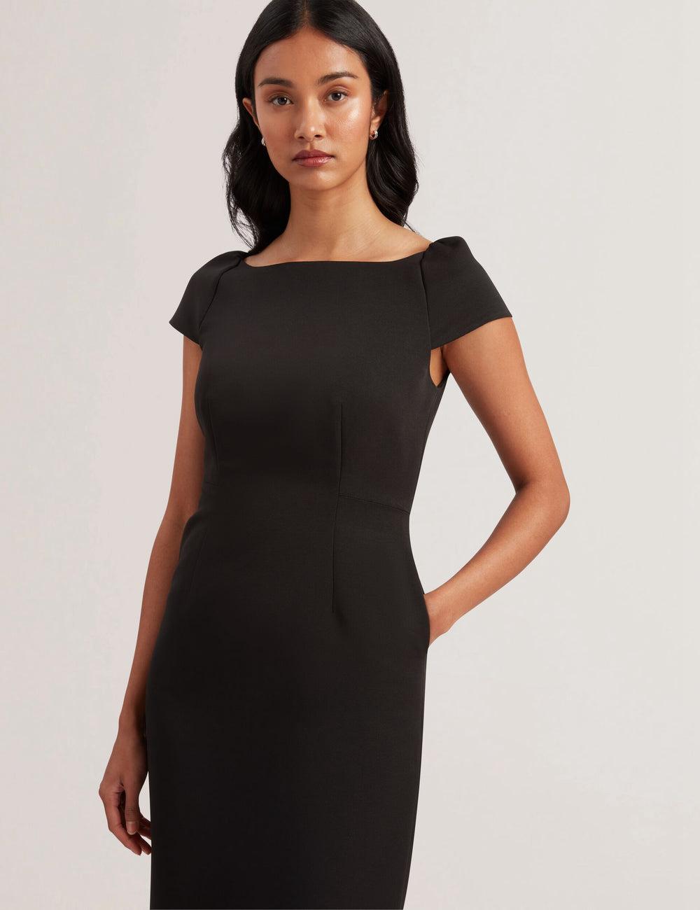 Vestido A Media Pierna Ted Baker SASSARI - Tailored Cap Sleeve Column Mujer Negras | MSCK-10853