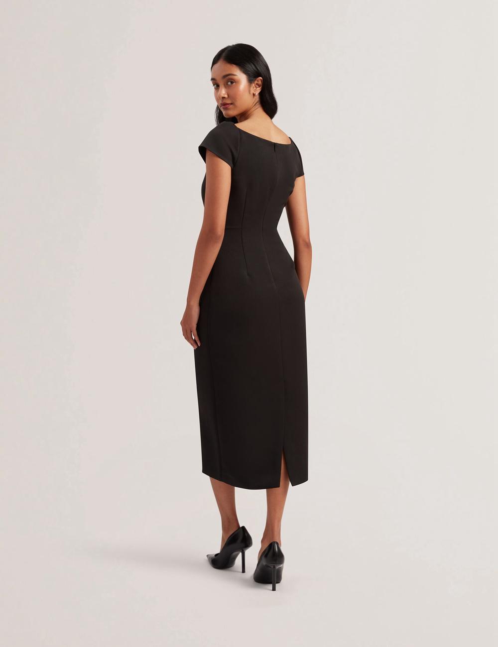 Vestido A Media Pierna Ted Baker SASSARI - Tailored Cap Sleeve Column Mujer Negras | MSCK-10853