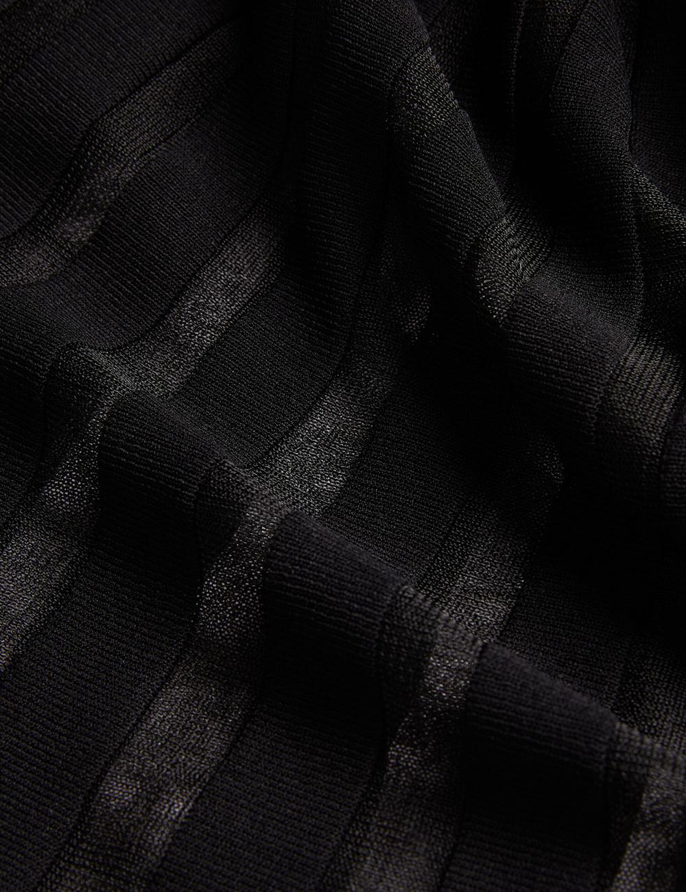 Vestido A Media Pierna Ted Baker TIIMARA - Pointelle Knit Asymmetric Mujer Negras | OBCJ-34205