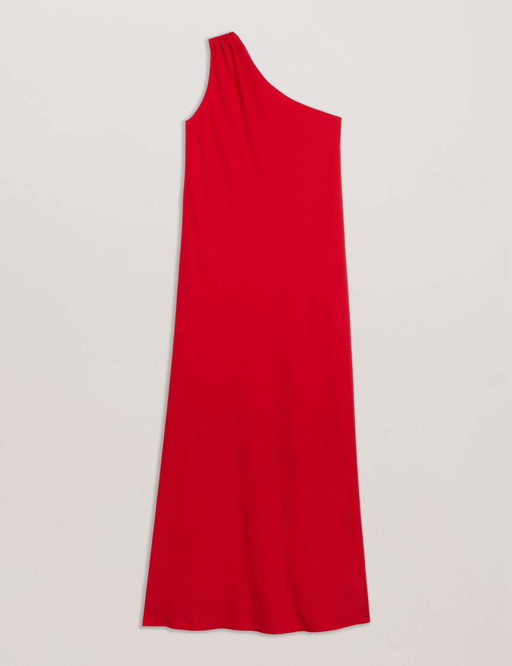 Vestido Largo Ted Baker AISLI - One Shoulder Woven Mujer Rojas | ZNIY-35084