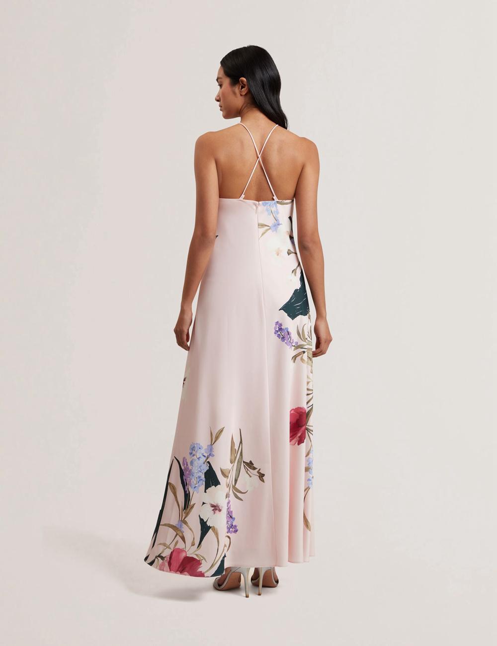 Vestido Largo Ted Baker ALMARIA - Floral Halter Neck Woven Mujer Rosas | YWUO-41376