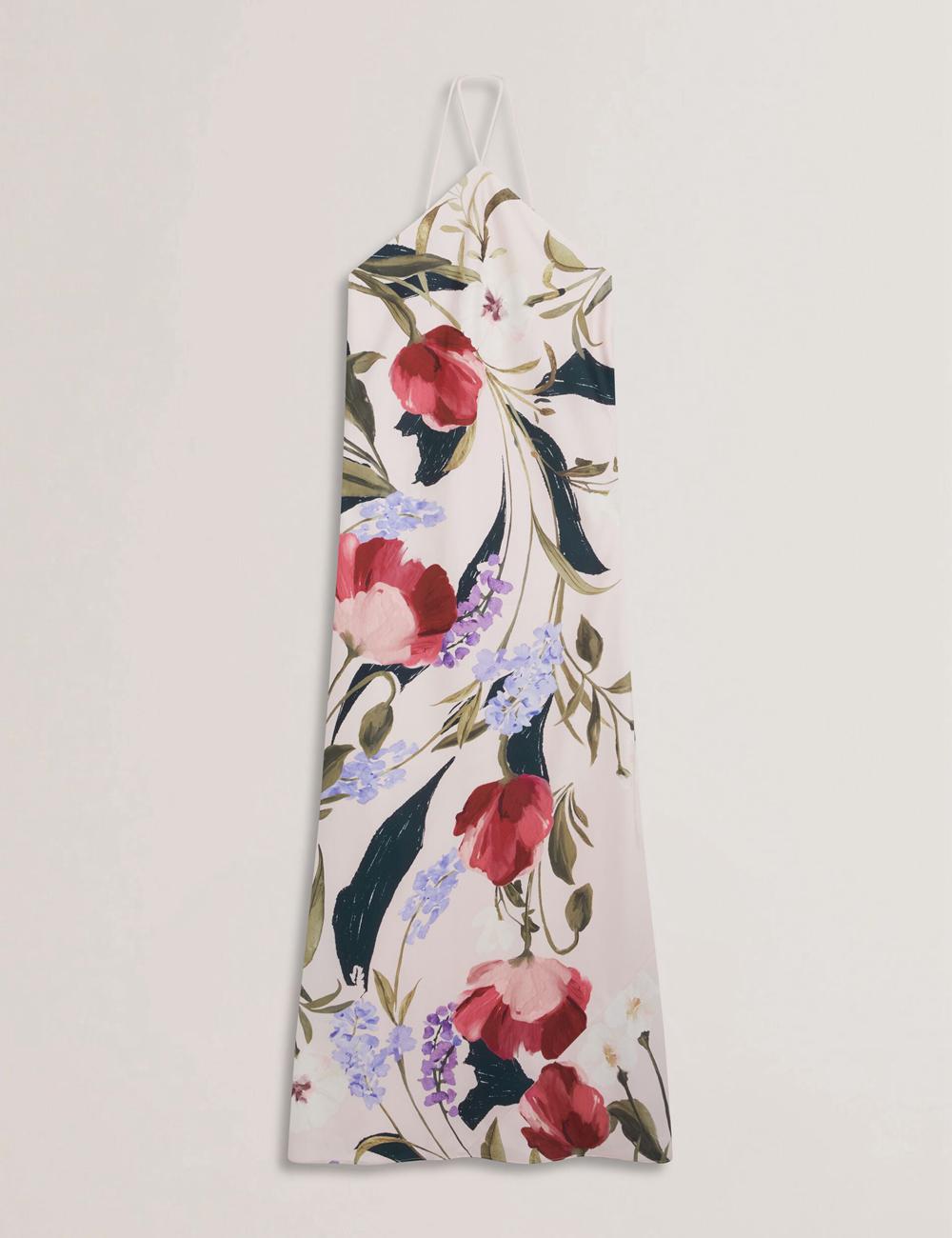 Vestido Largo Ted Baker ALMARIA - Floral Halter Neck Woven Mujer Rosas | YWUO-41376