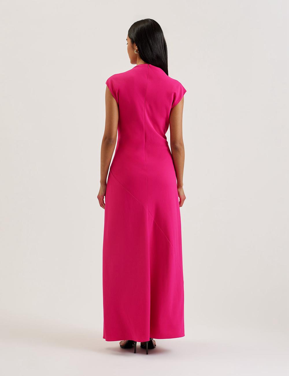 Vestido Largo Ted Baker EREAS - Drape Neckline Cap Sleeve Mujer Rosas | WJZT-89475