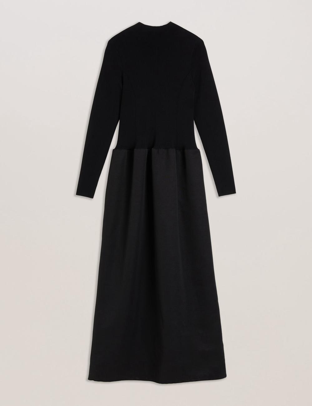 Vestido Largo Ted Baker PYLIA - Structured With Knitted Bodice Mujer Negras | CJMR-78592