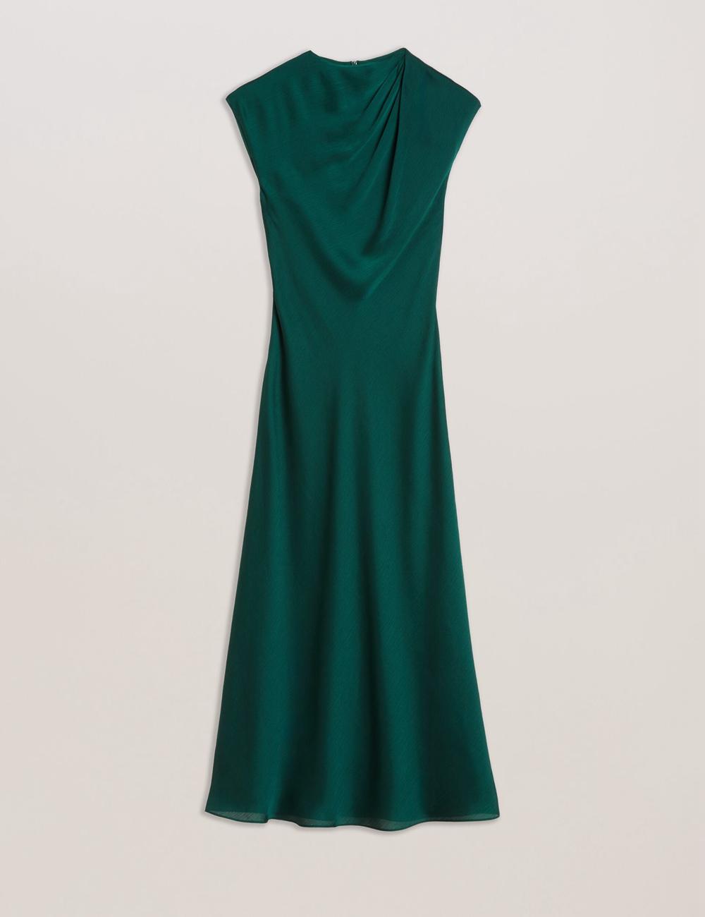 Vestido Largo Ted Baker RIMINI - Chiffon Drape Neck Detail Mujer Verde | DTHS-01359